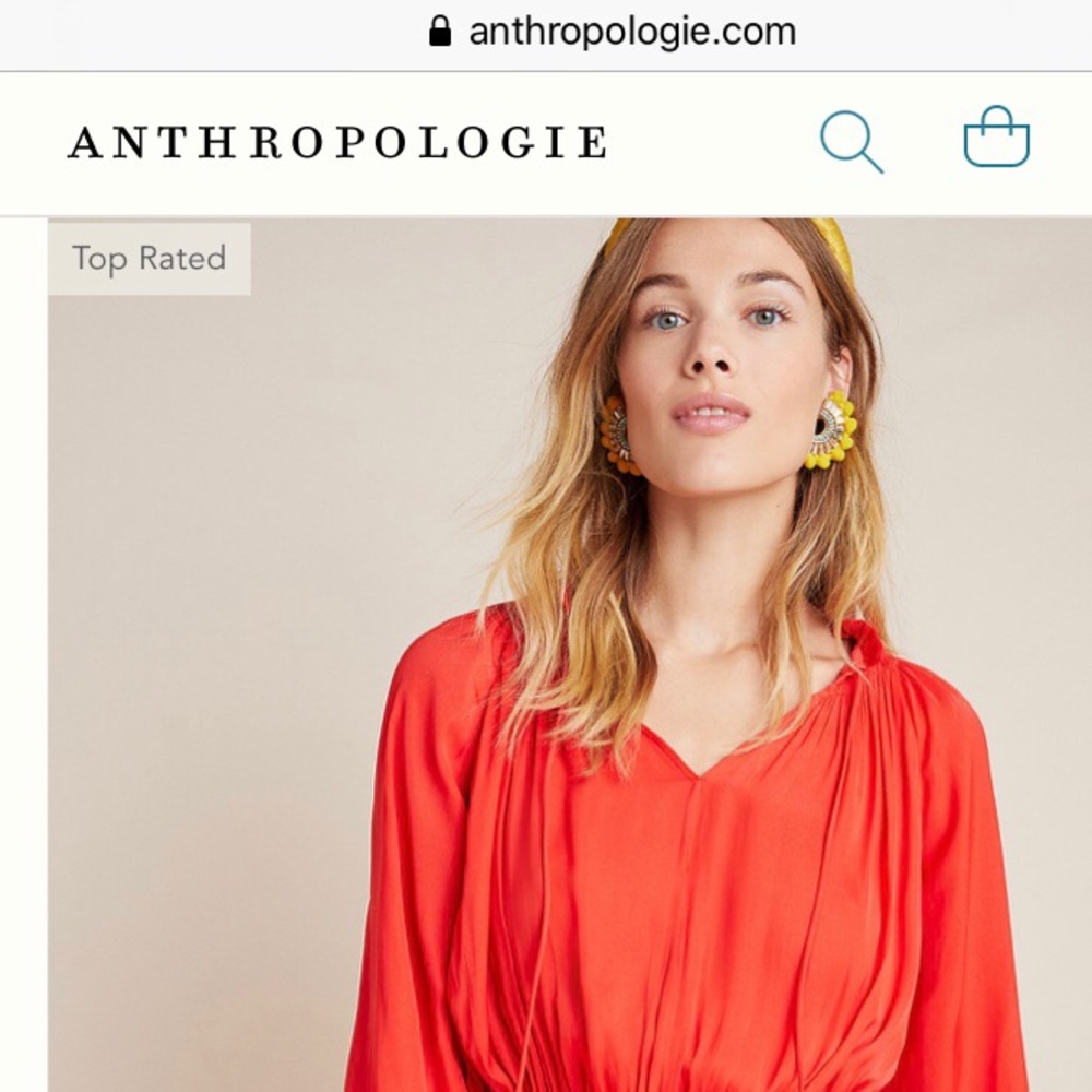 Anthropology red/orange boho dress